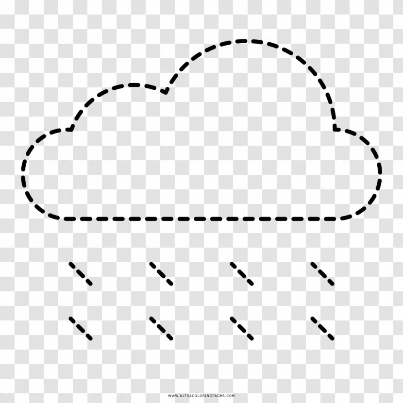 Cloud Rain Coloring Book Drawing - Silhouette Transparent PNG