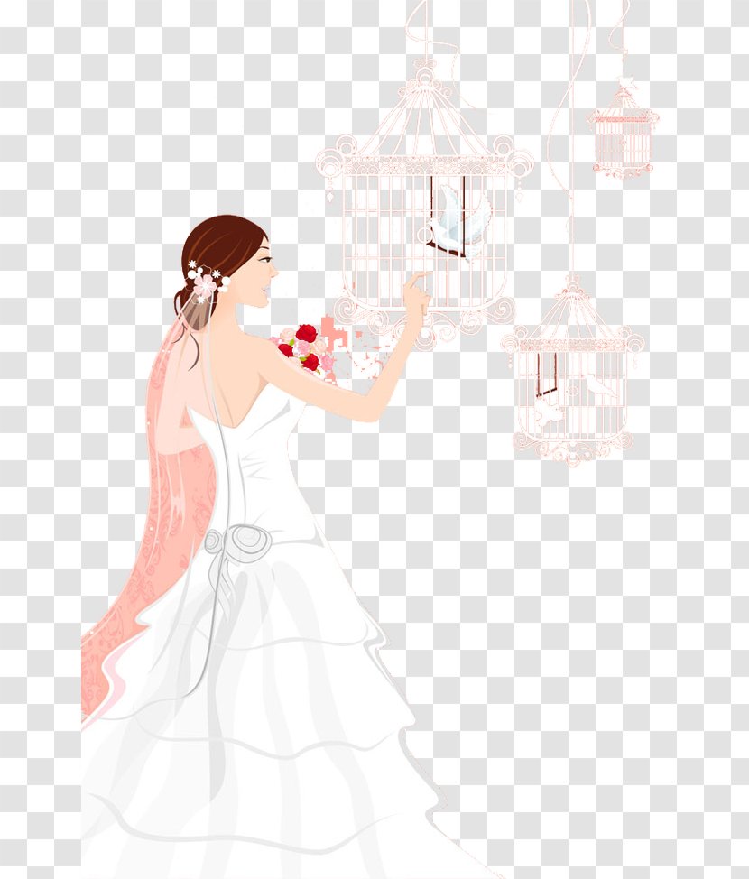 Wedding Dress Bride Gown - Flower - Happy Transparent PNG