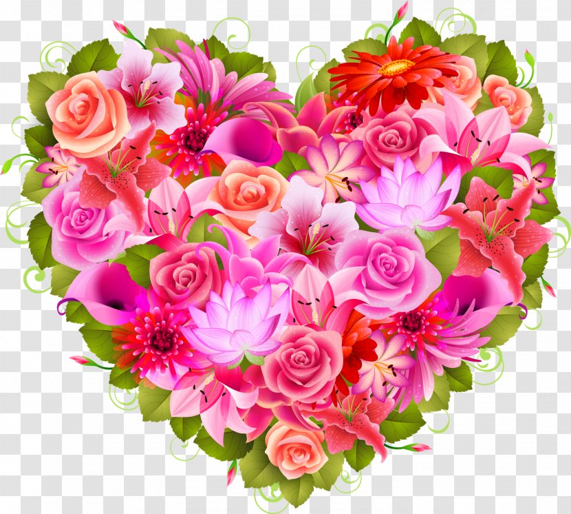 Heart Flower Valentine's Day Clip Art - Pink Family - Petal Transparent PNG
