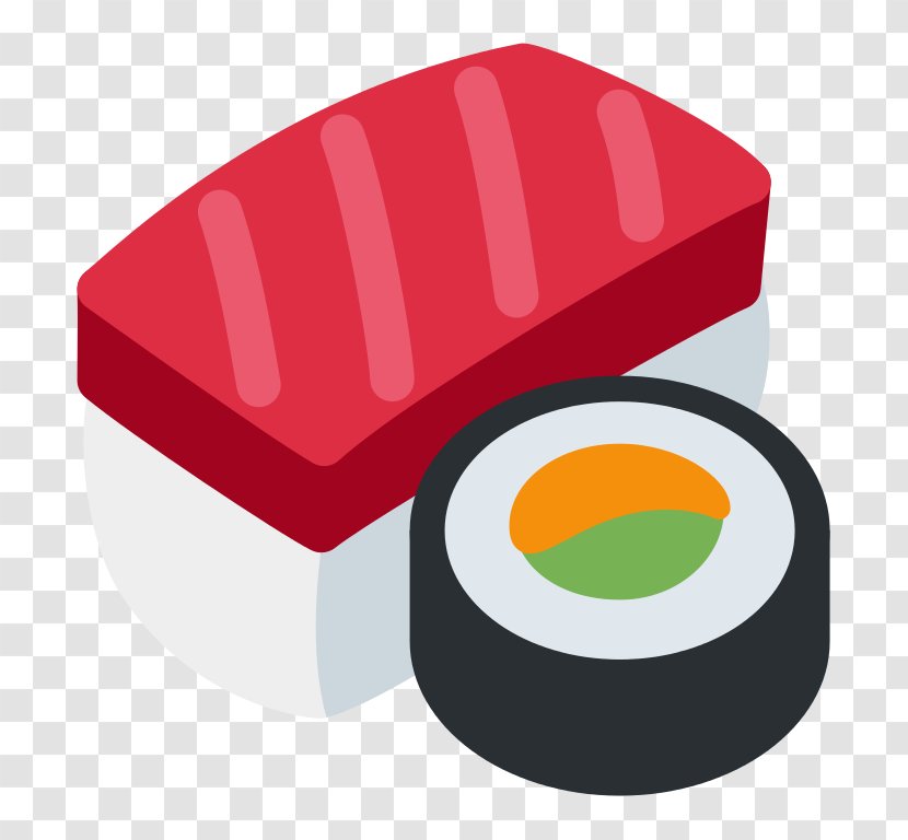 Sushi Emoji Japanese Cuisine Sashimi Hamburger - Red - Peach Fruit Transparent PNG