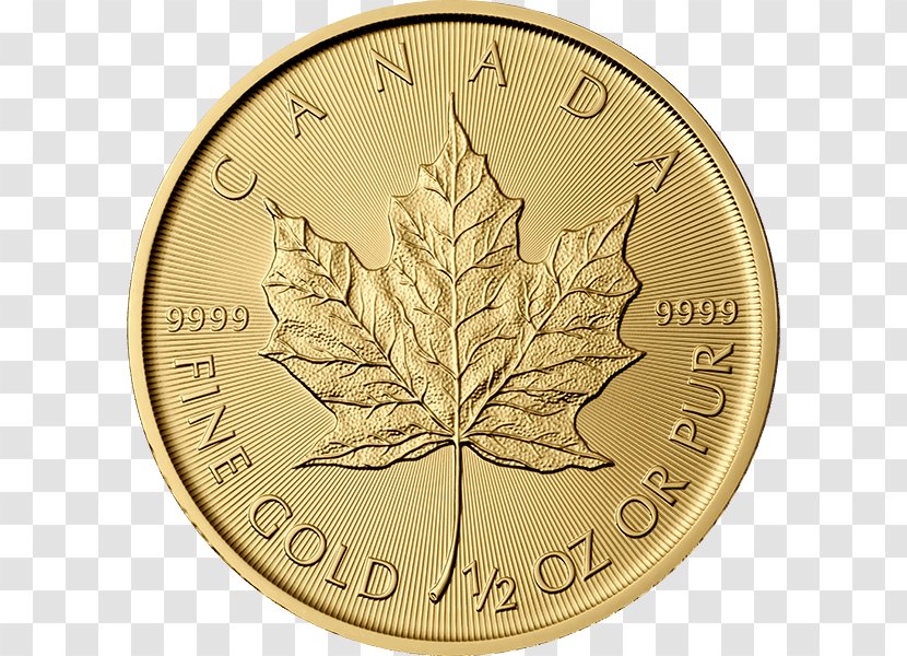 Canadian Gold Maple Leaf Bullion Coin Silver - Royal Mint Transparent PNG