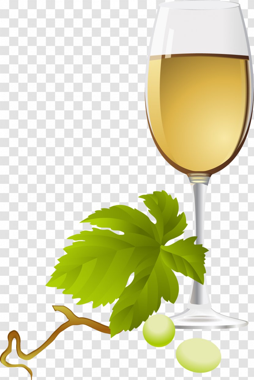 White Wine Champagne Common Grape Vine Glass - Grapes Transparent PNG