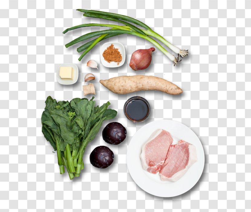 Food Pork Chop Dish Recipe Leaf Vegetable - Garnish - Purple Sweet Potato Transparent PNG