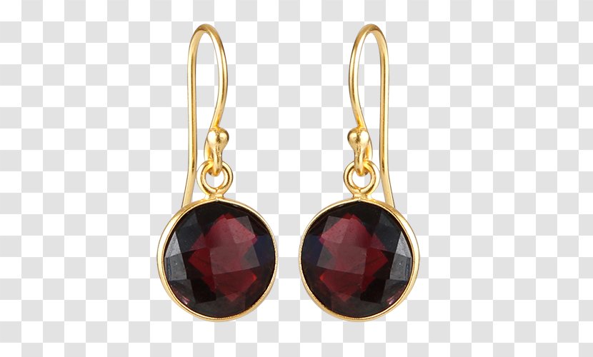 Earring Ruby Gemstone Silver Jewellery - Earrings Transparent PNG