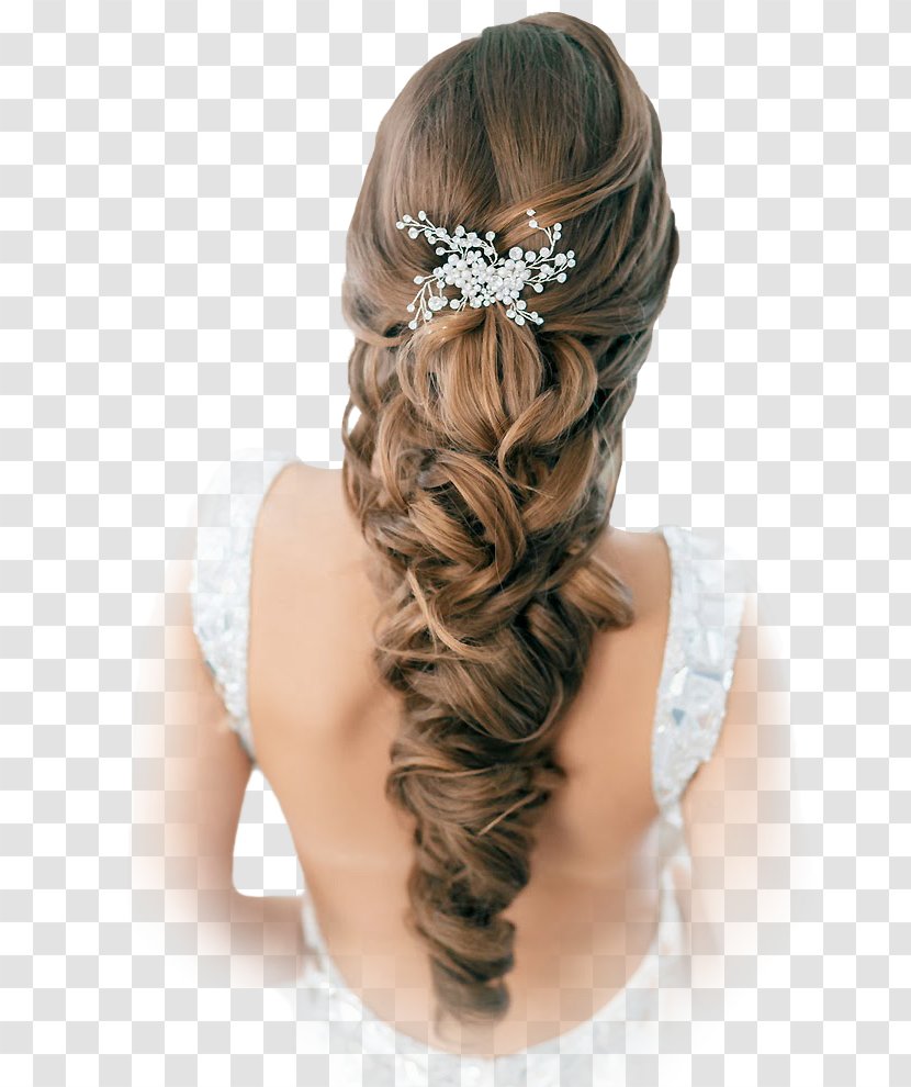 Wedding Dress Bride Hairstyle - Brown Hair Transparent PNG