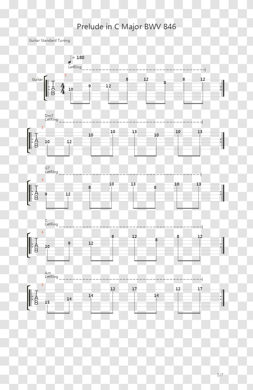 C Major Guitar Chord Music - Prelude And Fugue In Bwv 846 - Cherio Infographic Transparent PNG