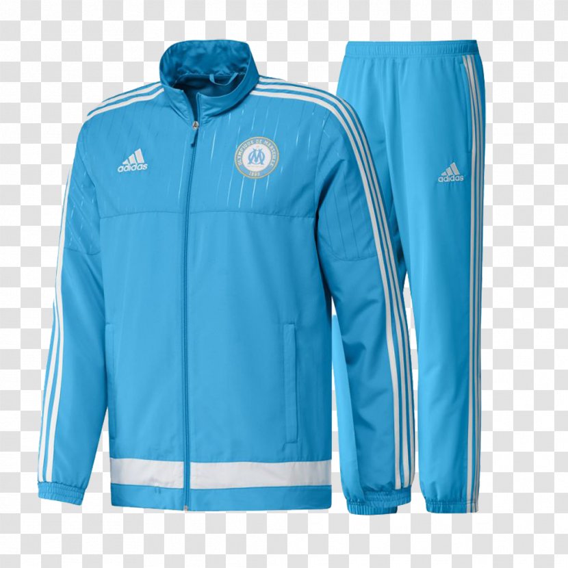 Olympique De Marseille Tracksuit 2015–16 Ligue 1 Adidas Jacket - Blue Transparent PNG