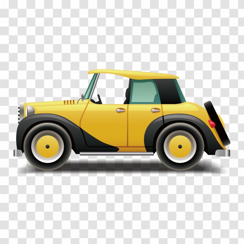 Car MINI Cooper Euclidean Vector - Compact - Yellow Classic Transparent PNG