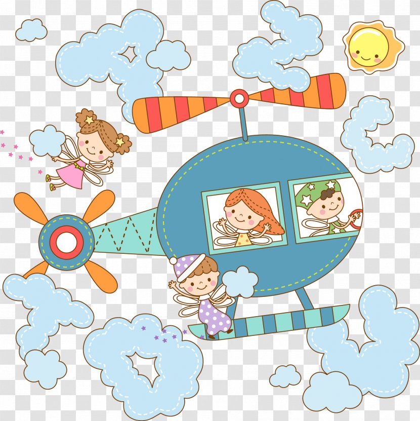 Helicopter Cartoon Illustration - Tree - Aircraft Wallpaper Vector Transparent PNG