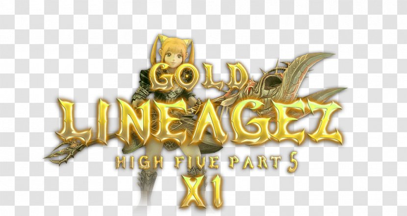 Lineage II Computer Servers Game Non-player Character Logo - Gold Header Transparent PNG