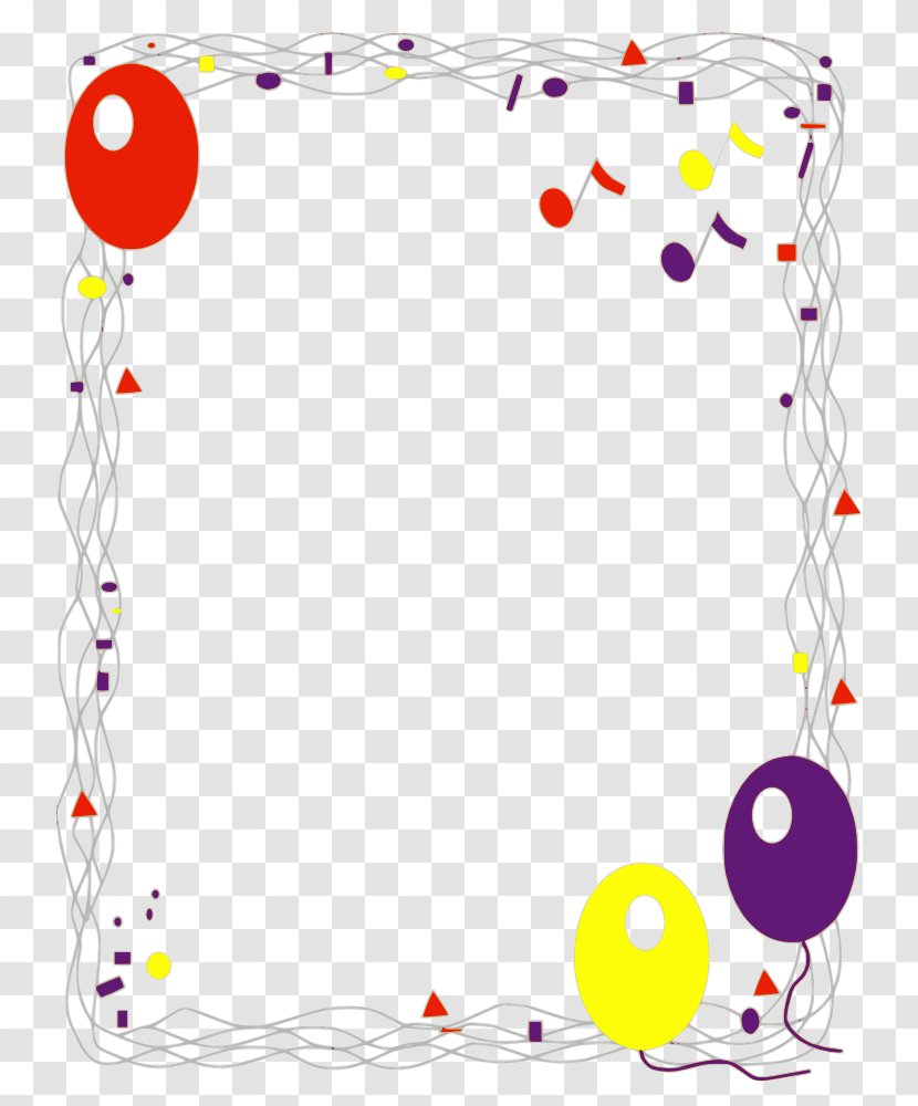 Decorative Borders Balloon Birthday Clip Art - Royaltyfree - Free Transparent PNG
