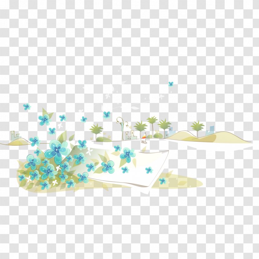 Beach Royalty-free Umbrella Illustration - Floral Scene Transparent PNG