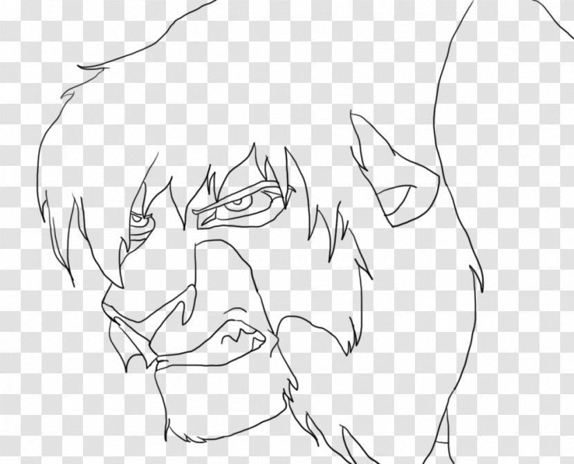 Nala Simba Scar Kovu Line Art - Heart - Angry Wolf Face Transparent PNG