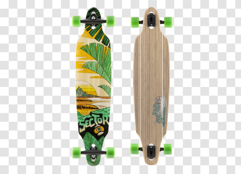 Sector 9 Bamboo Lookout Longboard Complete Ocean Pulse Skateboard - Frame Transparent PNG