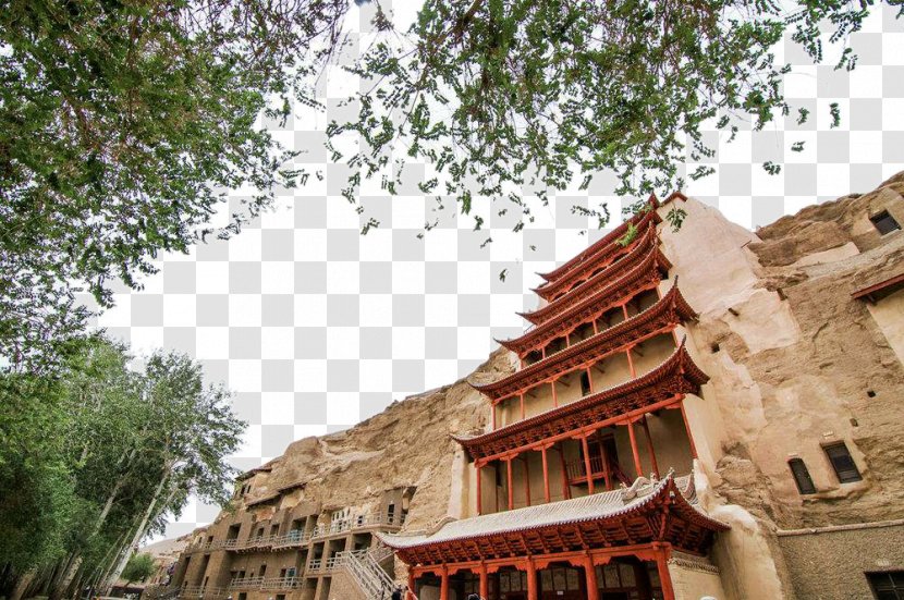 Crescent Lake Yumen Pass Zhangye Mogao Caves Mingsha Mountain And Moon Spring - Building - Dunhuang Thousand Buddha Cave Transparent PNG