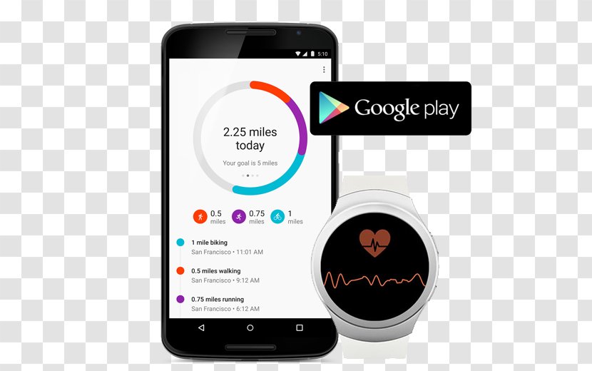 Smartphone Google Fit Activity Tracker Wear OS - Portable Communications Device Transparent PNG