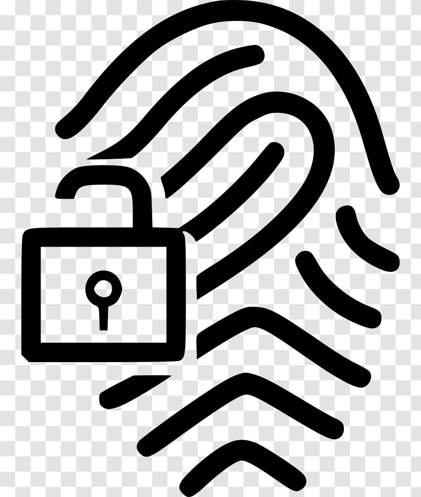 Fingerprint Scanner Biometrics - Black And White - Lock Transparent PNG
