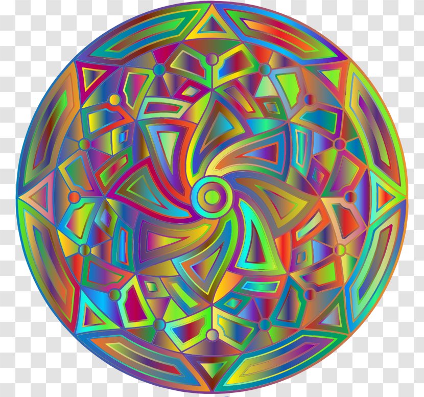 Mandala Coloring Book Clip Art - Psychedelic Transparent PNG