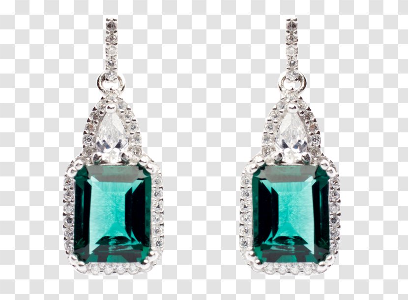 Earring Jewellery Emerald Gemstone Silver Transparent PNG