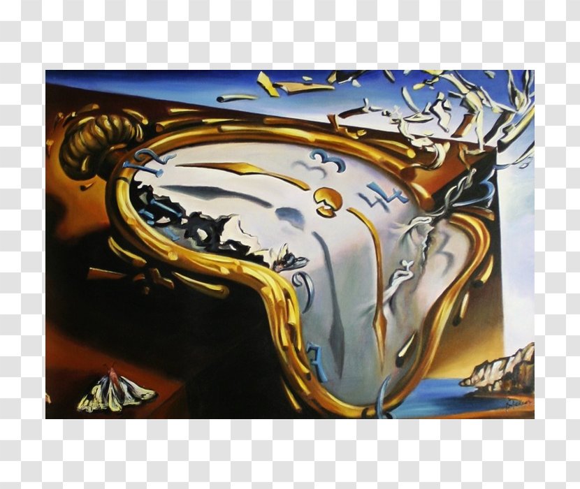 The Persistence Of Memory Melting Watch Artist Painting - Canvas Transparent PNG