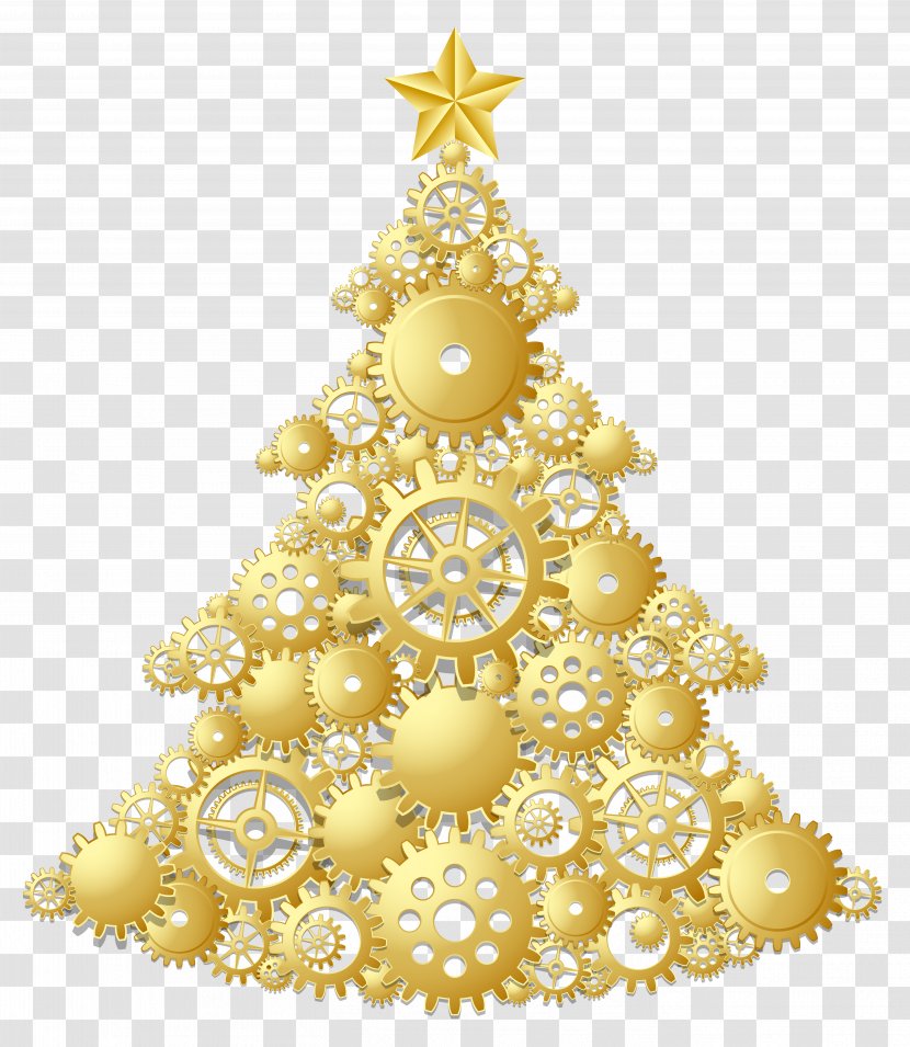 Christmas Tree Day Ornament Clip Art - Holiday - Gold Steampunk Clipart Transparent PNG