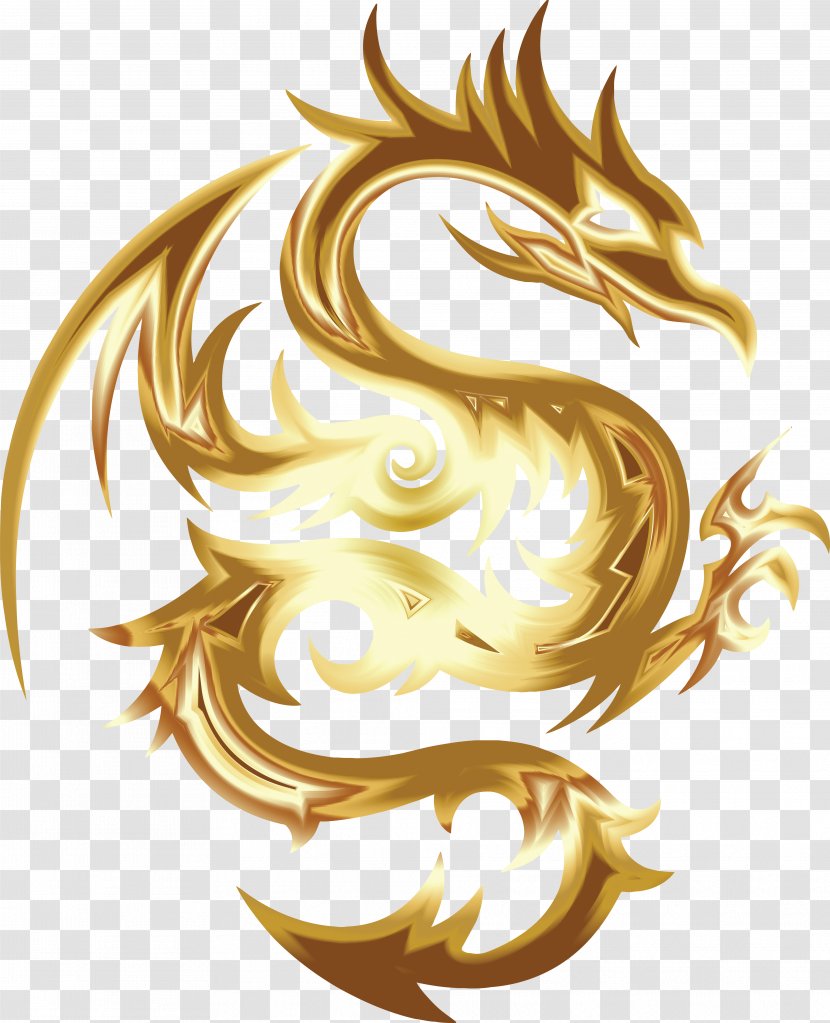 Chinese Dragon Desktop Wallpaper Mythology Clip Art - Fairy Tale - Golden Background Transparent PNG