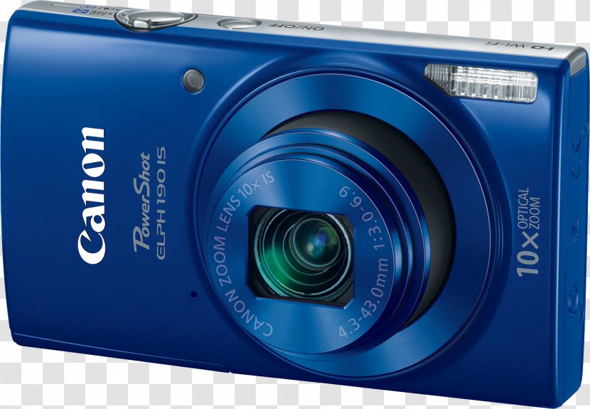 Canon PowerShot ELPH 190 IS Point-and-shoot Camera Zoom Lens - Powershot Elph Is Transparent PNG