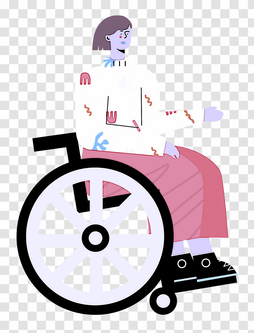 Sitting On Wheelchair Woman Lady Transparent PNG