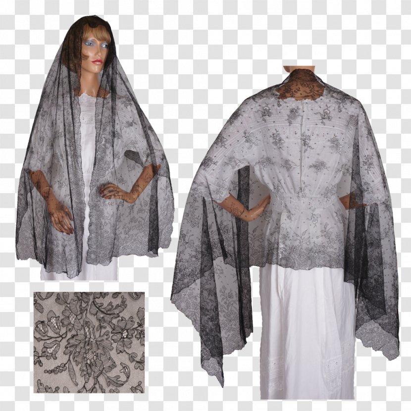 Robe Mantilla Shawl Headscarf - Chantilly Lace - Outerwear Transparent PNG