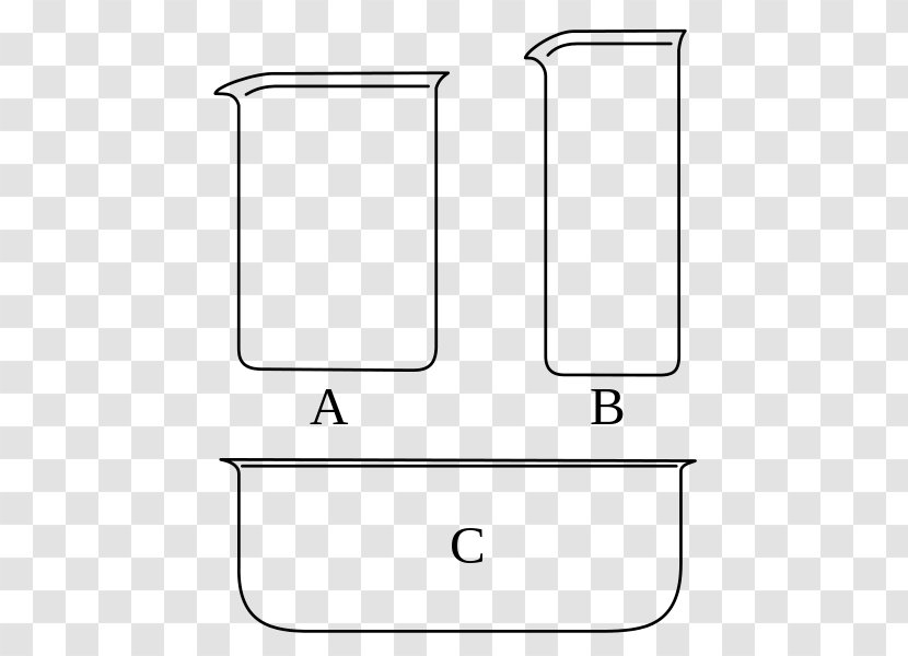 Beaker Laboratory Glassware Graduated Cylinders Chemistry - Drawing - Schematic Diagram Transparent PNG