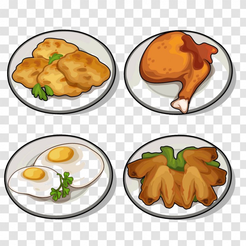 Chicken Wing Fried Egg Rice Thighs - Dishware - Wings Transparent PNG