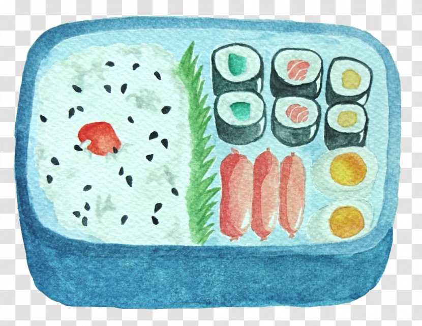 Watercolor Painting Work Of Art Makizushi - Scroll - Bento Box Transparent PNG