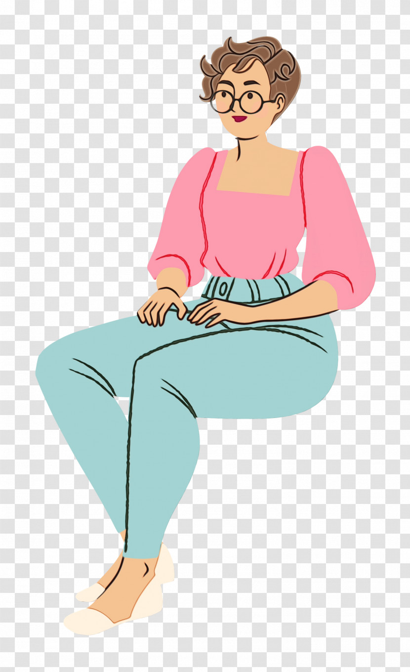 Cartoon Sitting H&m Abdomen Beauty.m Transparent PNG