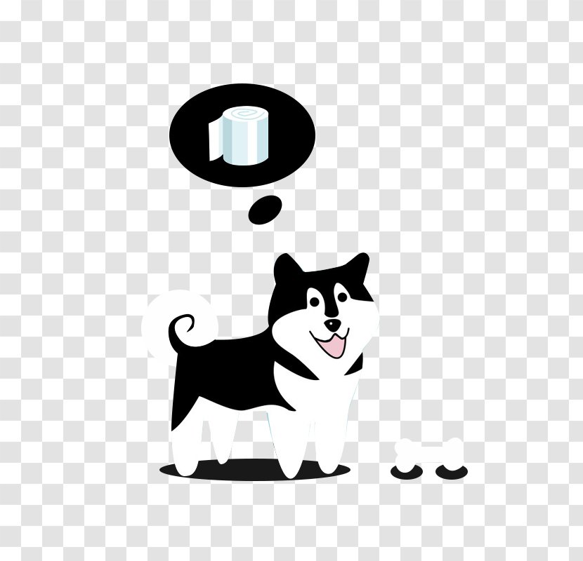 Siberian Husky Dog Breed Black And White - Roll Paper Transparent PNG