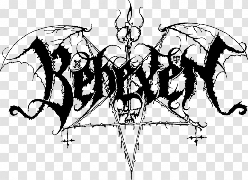 Font Black Metal Heavy Behexen Death - Watercolor - Logo Transparent PNG