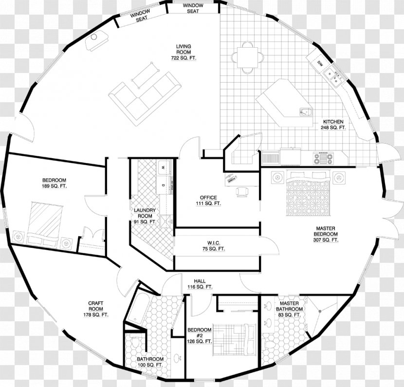 House Plan Floor Storey - Symmetry Transparent PNG