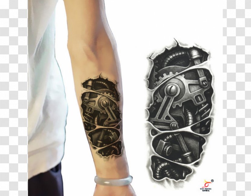 Robotic Arm Sleeve Tattoo - Watercolor - Robot Transparent PNG