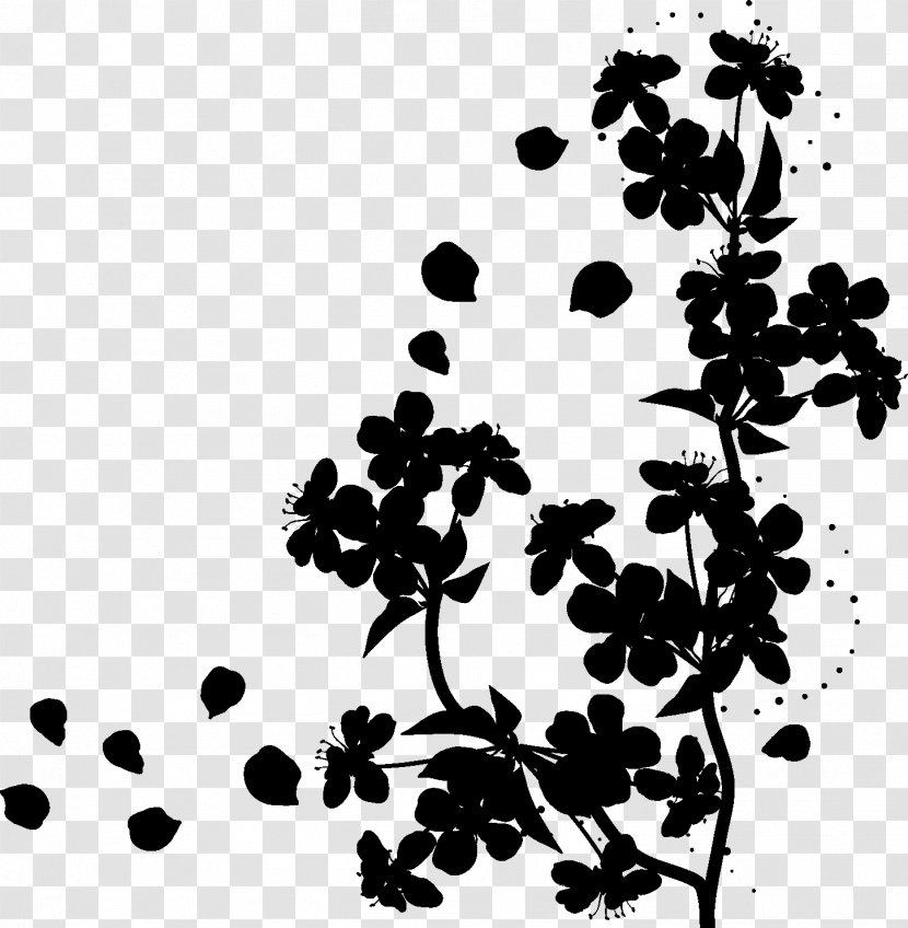 Leaf Pattern Clip Art Plant Stem Silhouette - Black M - Blackandwhite Transparent PNG