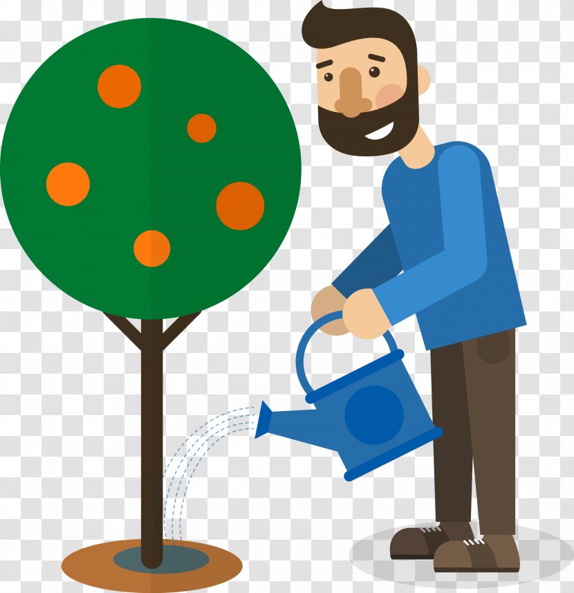 Tree Planting Garden - Human Behavior - Man Watering The Transparent PNG