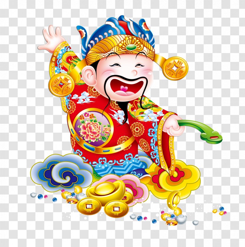 Lunar New Year Caishen Chinese - Tiger - Cartoon God Of Wealth Transparent PNG