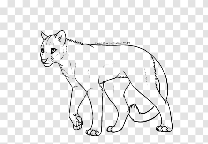 Lion Cougar Line Art Cat Whiskers - Carnivoran Transparent PNG