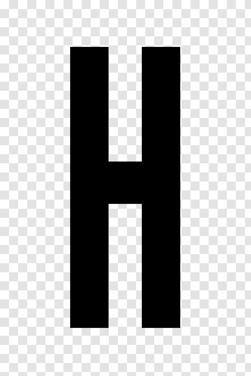 Arial Stencil H Letter - Black And White - Barricade Transparent PNG