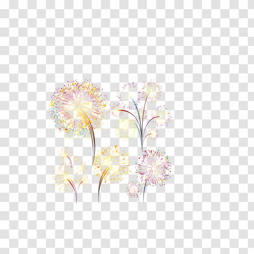 Floral Design Rosaceae Pattern - White - Chinese New Year Festive Fireworks Material Transparent PNG