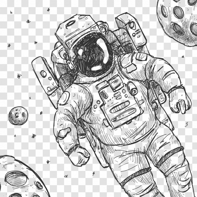 Astronaut Drawing Euclidean Vector - Artwork Transparent PNG