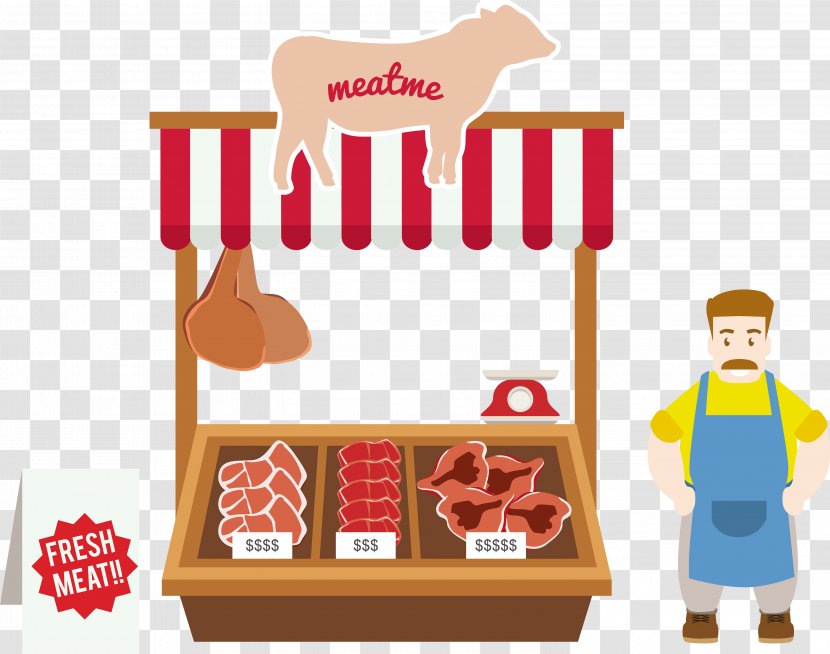 Euclidean Vector Meat Cartoon Clip Art - Drawing - Sell To The Uncle And Shop Transparent PNG