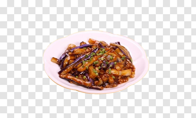 Chinese Cuisine Braising Fried Eggplant With Chili Sauce Dish - Delicious And Pork Transparent PNG