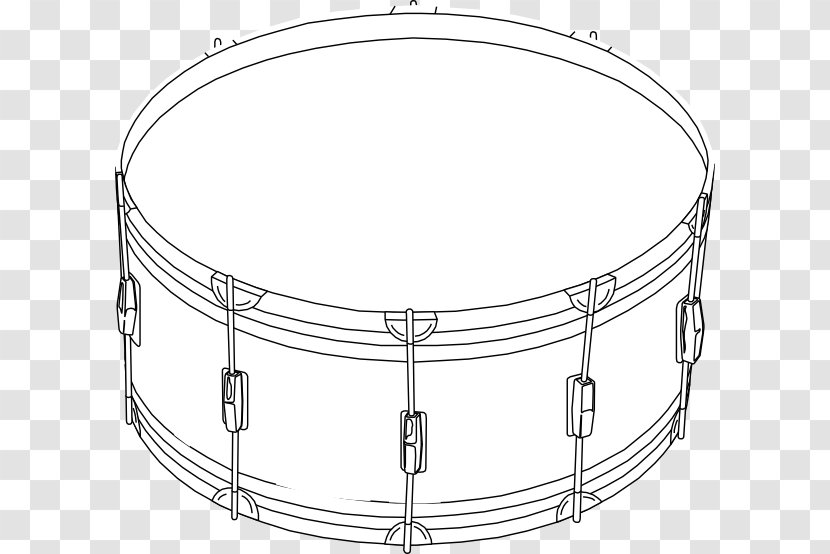 Coloring Book Snare Drums Musical Instruments - Silhouette - Drum Transparent PNG
