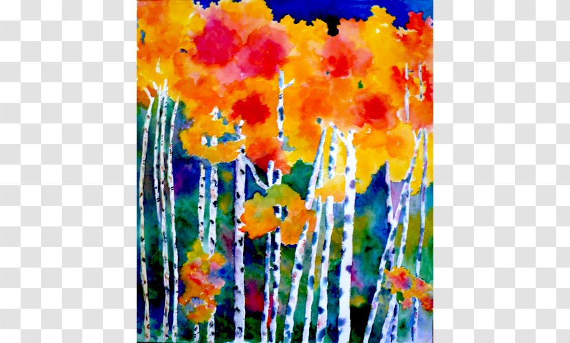 Watercolor Painting Floral Design Acrylic Paint Birches Transparent PNG