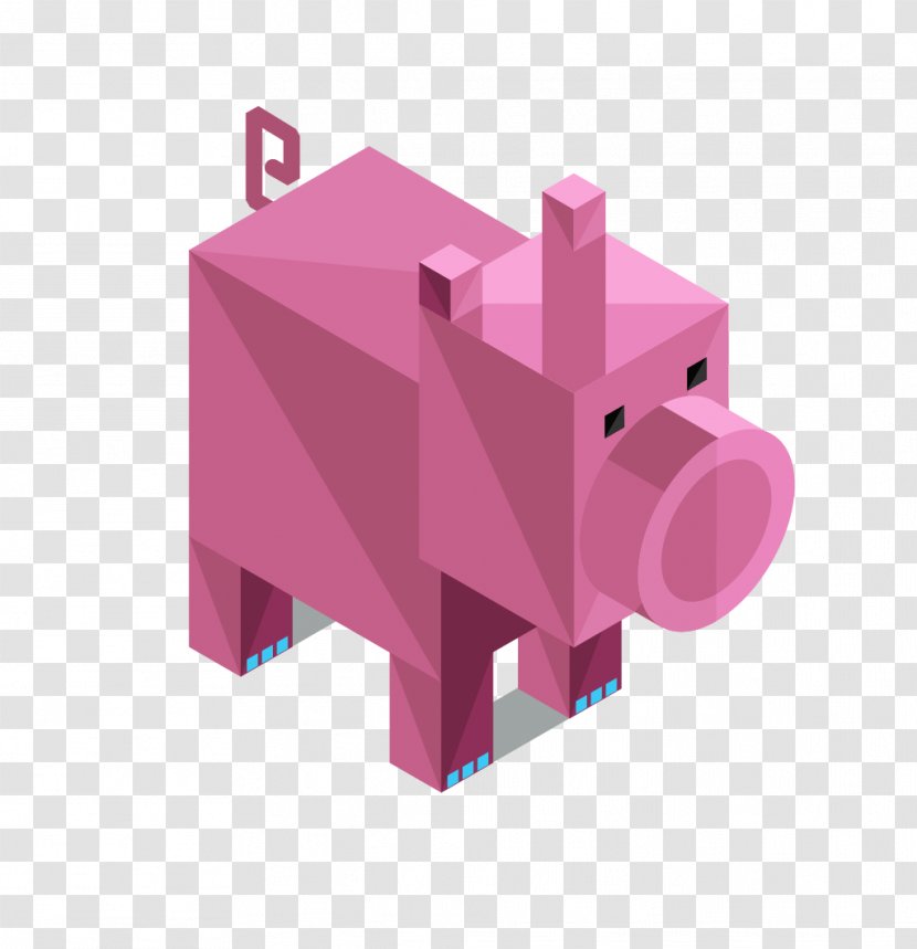 Pig T-shirt Illustration - Iconfinder - Origami Transparent PNG