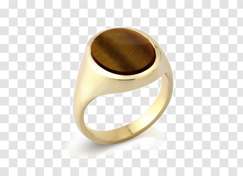 Ring Onyx Colored Gold Tiger's Eye - Signet Transparent PNG